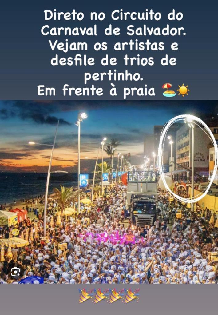 Belissimo Flat Direto Na Praia Da Barra - Flat Beira Mar No Circuito Do Carnaval Сальвадор Экстерьер фото